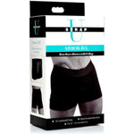 Armor Boxer Harness With O-Ring Made With Breathable Cotton Blend For Men Women. Supportive Elastic Fits Most Strap On Dildos Band Machine Washable. Medium/Large - Black