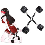 Sex Bondage Wrist & Thigh Cuffs Bdsm Restraints Set, Sex Toys For Women With Adjustable Leg Straps, Pu Leather Bondage Couple Handcuffs For Beginner Thin Restraints Sm Bedroom Game Play Accessories