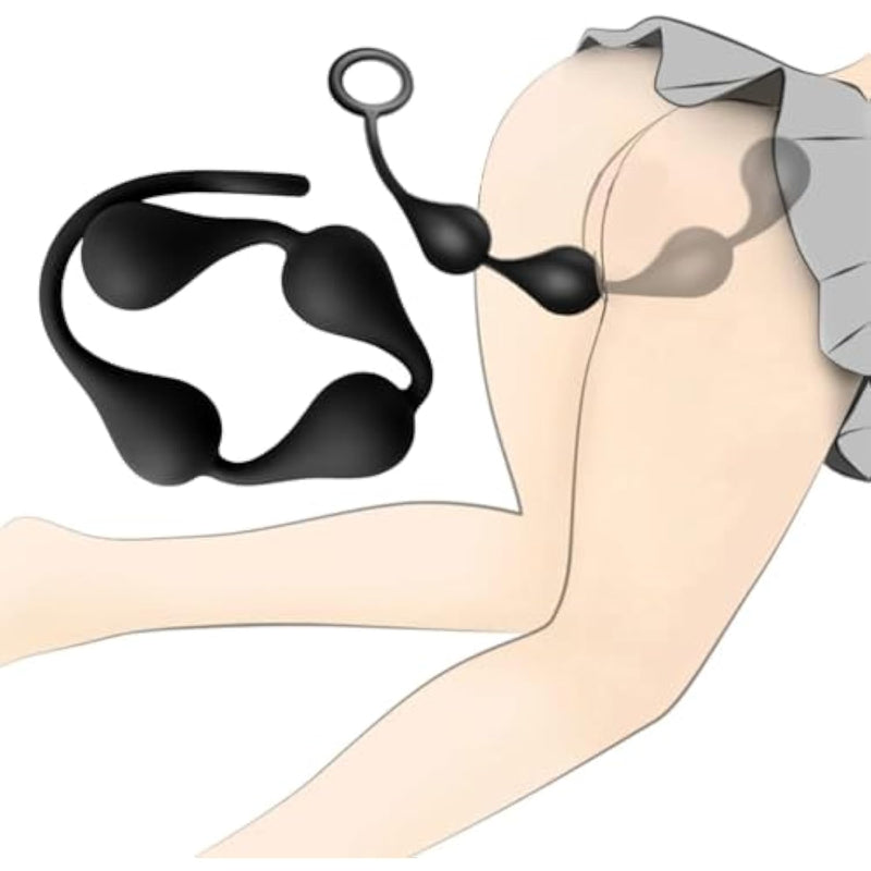 Extra Large Anal Beads Butt Plug Soft Anal Chain Sex Toys With 4 Anal Balls, Anus Dilator Silicone Anal Bead Prostate Massage Anal Sex Toys Anal Trainer Anal Plug For Men Women Couples