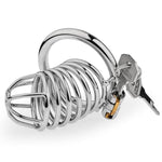 Stainless Steel Chastity Cage For Men With Hidden Lock And 3 Ring Sizes Cock Lock Chastity Device With 145Mm Silicone Tube Sm Bondage Sex Toys (3-Rings+Dilator)