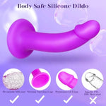 Strap-On Dildo Adult Sex Toys - Wearable Strap On Dildo Toy For Men Women Couples, 7 Inch Realistic Silicone Anal Dildos Penis G-Spot Stimulator Sex Toys For Women Lesbian Couple Beginner Purple