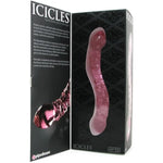 Icicles No 55 Curved Glass Dildo With Lube 1Oz | G-Spot Dildo | Double Ended | Prostate Massager | Glass Sex Toys