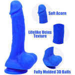 8.07 Inch Realistic Dildo, Big Thick Dildos For G Spot And Anal Stimulation With Strong Suction Cup, Silicone Suction Penis Adult Sex Toy For Women And Men (Blue)