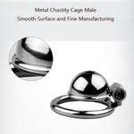 Push-On Chastity Lock/Cock Cage Set With 3 Penis Rings Steel Round Cap Chastity Cage Male Sm Bondage & Restraint Sex Toys For Mens