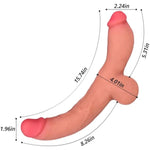 Silicone Double Sided Dildo Strapless Strap-On Dildo With Vivid Glans Realistic Double-Ended Dildo Adult Sex Toy For Lesbian Gay Couple (L)