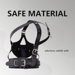 Bondage Hood Bdsm Gag Penis Bondage Gags & Muzzles Dildo Gag Mouth Leather Bondage Head Sex Harness Detachable Pu Fetish Silicone Open Mouth Penis Device For Men Women Couple