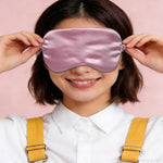 1 Pack Silk Sleep Mask, Soft Silk Eye Blindfold with Elastic Strap for Night Sleeping Travel and Nap, Unisex (Silver)