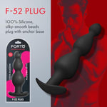 F-52 Cone Beads Anal Plug, Silicone Anal Beads Plug For Comfortable Long-Term Wear Prostate Massager Sex Toy With Narrow Flared Base & Long Neck For Men Women