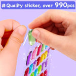 Gem Sticker Kit for Kids - 990+ Stickers, 8 Unicorn Princess Themes