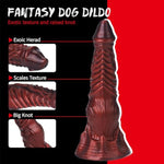 Monster Dildo Thick Knotted Penis For Women, 9.25Inch Long Dragon Dildo Red Silicone Anal Dildos Butt Plug With Suction Cup For Couples