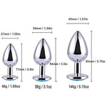 Anal Plug Training Kit Anal Sex Toys Butt Plug Set Stainless Steel Jeweled Sexy Stimulation Toys Adult Sex Toys Anals Plug Beginner Set