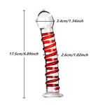 Crystal Anal Dildo Glass Buttplug Anal Sex Toys for Couples,Realistic Dildo Anal Plug with Red Raised Spiral Texture,G-Spot Glass Dildos Prostate Massager Sex Novelties Adult Sex Toys for Women Men