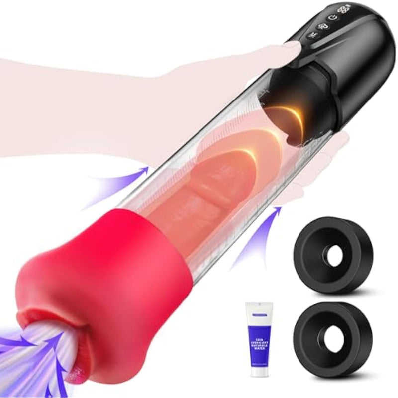 Rose Sex Toys For Men Penis Pumps - Male Masturbator With Automatic Electric Sucking Enlargement- Vibration & Suction Pocket Pussy Stroker With Rose Inner Sleeve, Penis Extender Oral Sex Toys