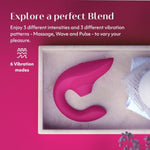 Blend Mini Vibrator For Women | G Spot & Clitoral Stimulator Vibrating Dildo | Silicone Rabbit Vibrator Clit Sucker Adult Sex Toy For Women & Couples | Rechargeable Personal Massager | Pink