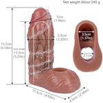 Reusable Male Extender Condom Penis Sleeve Hollow Dildo, 6.18" Soft Silicone Penis Enlargement Extension Sheath With Cock Ring,Men Enlargement Penis Pump Chains Stimulation,Adult Couples Sex Toy