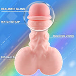 2 In 1 Realistic Dildo Male Sex Toy Sex Doll With Penetrable Pee-Hole And Anus, Lifelike Dildo Shape Pocket Pussy With Balls For Gay Sex, Male Masturbator For Men Gay