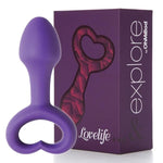Lovelife Explore Butt Plug - Rear Gear Silicone Anal Plug For Beginners - Anal Toy For Solo Use And Couples Play - Body-Friendly, Smooth And Flexible, Safety Ring For Easy Retrieval - Purple