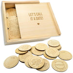 Date Night Box Game - 52 Romantic Date Ideas + 4 Personalized Dates & Decision Maker Coin - Fun Gift For Couples, Anniversaries, Weddings, Bridal Showers Bachelorette Parties, Him & Her, Anniversary