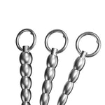 Stainless Steel Pull Bead Urethra Sound Rods/Urethral Dilator with Removable Grommets, Smooth Penis Plug Sex Toys - Catheters & Sounds for Men, Women (M)