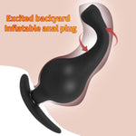 Inflatable Butt Anal Plug Silicone Expand Prostate Pump Waterproof Butt Sex Toy For Male, Female And Beginners (A Gourd-Shaped)