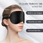 Mulberry Silk Sleep Eye Mask, Blindfold for Women and Men, Black