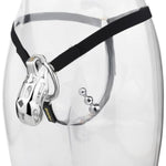 Long Chastity Cage With Adjustable Waist Belt And Beaded Butt Plug, Invisible Lock Design Chastity Devices Sex Toy For Male Penis Bondage And Restraint (51Mm)