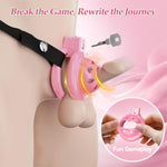 Lovely Pink Male Chastity Cage, Lightweight Chastity Devices With Soft Silicone Head 6 Cock Rings, Penis Bondage Gear Cock Cage Adult Toys With Invisible Lock, Male Chastity Belt Bdsm Sex Toys For Men