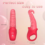 Tongue Vibrator Adult Sex Toys For Women - 3 In 1 Octopus Tentacle Swing Vibrators With 10 Vibrations & 10 Tongue Licking Modes, Clitoral G Spot Stimulator Dildo For Couple Games (Red)