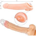 Reusable Penis Sleeve With Cock Ring Sex Toy - Cock Sleeve Penis Ring Extender Ultra-Soft Penis Enlarger For Couples Cock Enlarger Sex Toys For Men (2Pcs-Flesh+White)