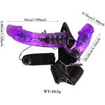 Vibrating Strap On Dildo With Adjustable Harness For Lesbian Realistic Penis Dong Adult Sex Toy For Woman Couples Masturbation(Purple)
