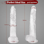 Big Dildo, 11.61 Inch Clear Dildos Lifelike Skin-Touching Feeling, Soft Dildo With Strong Suction Cup, Big Size G-Spot Penis Sex Toys For Advanced Women And Men Players