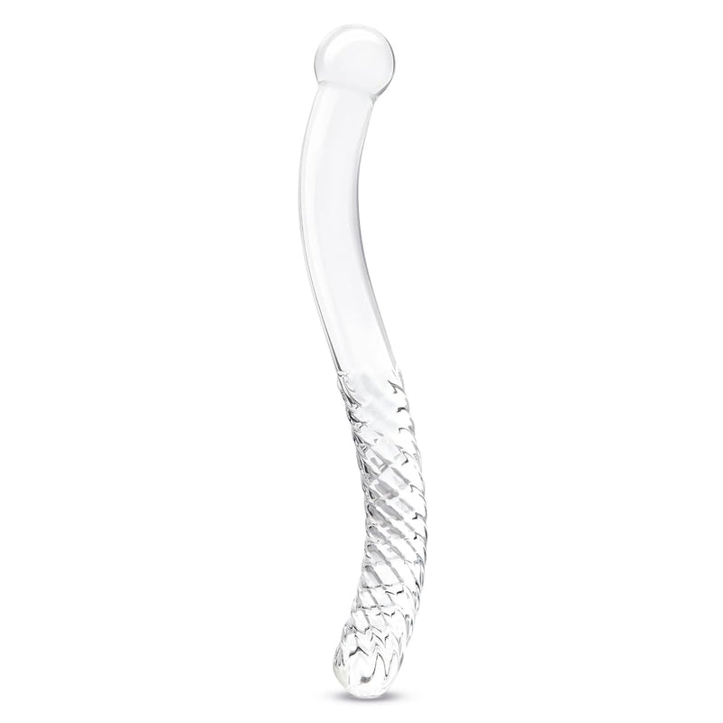 Glas 11-Inch Double-Ended Glass Pelvic Wand - Transparent - Smooth And Hypoallergenic - Heat Or Cool For Sensory Play