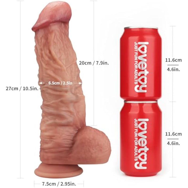 10.5" Huge Dildo 2.5" Diameter Thick Dildo Big Anal Dual Density Silicone, Realistic Dildo With Handmade Veins Monster Dragon Butt Plug Anal Plug Penis Adult Male Sex Toy Dick