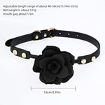 Mouth Gag Breathable Roses Ball Gag Bondage Gags & Muzzles Ballgag Bdsm Sex Toys For Woman, Fetish Adult Games Slave Female Sexy Toy For Couples Cosplay (Black)