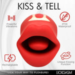 Lickgasm Kiss And Tell Mini Kissing And Vibrating Clitoral Stimulator For Women & Couples. Powerful Vibration With Kissing Tongue. Made Of Premium Silicone. Waterproof And Rechargeable. 1 Piece, Red.