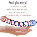 Crystal Glass Dildo Penis Anal Beads Butt Plug,Crystal Glass Pleasure Wand Dildo Penis With Blue Raised Spiral Texture Mushroom Tip Anal Butt Plug Sex Factory For Men Women(Style 2)