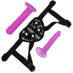 Strap On Dildo Harness Kit - 2 Realistic Strap On Dildos For Pegging - 6 Inch & 8 Inch With Flared Bases - Includes 3 O-Rings & Adjustable Harness - Waterproof - Purple