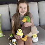 6Pcs Plush Duck Toys Duck Stuffed Animals Bulk Large Stuffed Mallard Mom With 4 Ducklings & Eggs Inside - Farm Animals Party Favors Baby Shower Decorations Christmas Birthday Gifts