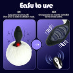 Bunny Tail Plug Vibrating Butt Plug with Furry Rabbit Tail, Remote Control