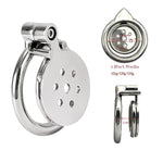 Flat Chastity Cage Metal Male Chastity Device With Dark Lock Design Penis Cage For Men Bdsm Bondage Small Penis Cage Sex Toys For Couples (45Mm/1.77In,Silicone Duct)