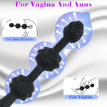 Inflatable Silicone Anal Plug With Cock/Penis Ring, Anal Balls Sex Toys With Spots On & Steel Beads In For More Vagina & Anus Stimulation Adult Anal Sex Toy (Triple Beads)