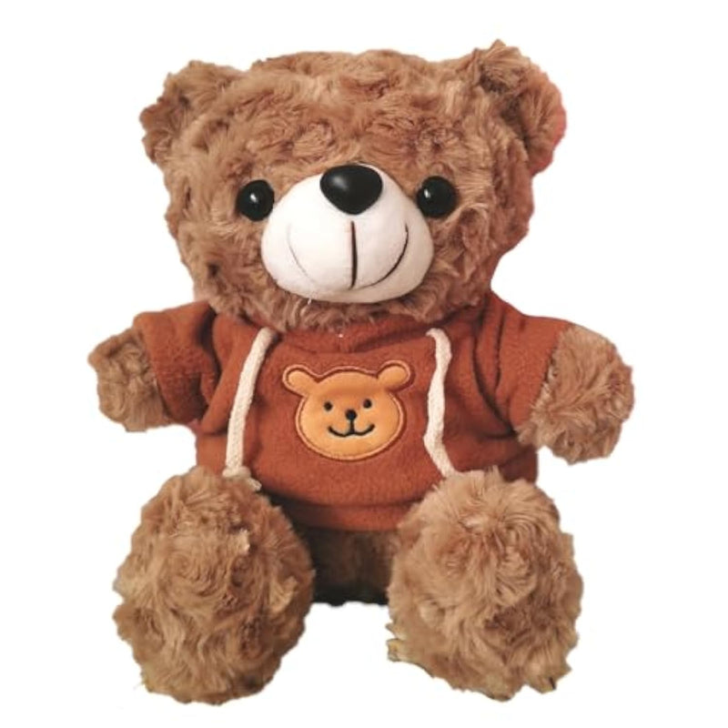 Teddy Bear Stuffed Animal With Hoodie, 10 Inch Teddy Bear Plush Toy, Gifts For Kids (Brown)
