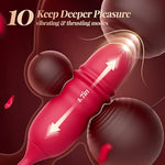 Sex Toys Thrusting Dildo Vibrator - 3In1 Dual Tongue Rose Adult Toys Vibrators With 10 Licking & 10 Thrust, Clitoral Nipple Anal G Spot Vibrator Sex Stimulator For Women Couples Adult Sex Toys & Games