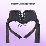 Adjustable Strap On Harness, Plus Size Strapon Harness For Women, Strapless And Wearable Dildo Harness, With 5 Different Sized O-Rings, Elegant Lace Ruffle Back Panel, Maximum Waist 52"