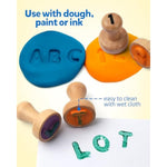 Wooden Alphabet Number Stamp Flashcard, Abc Spelling Letter Stampers And Mathematics Learning Number Stampers Arts And Crafts Supplies, Montessori Educational Toy Gifts For 3 4 5 Year Old