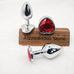 Metal Anal Plug Set, 3Pcs - Sex Toys For Adults, Premium Adult Toys, Durable Anal Toys For Beginners To Advanced Users (Red)