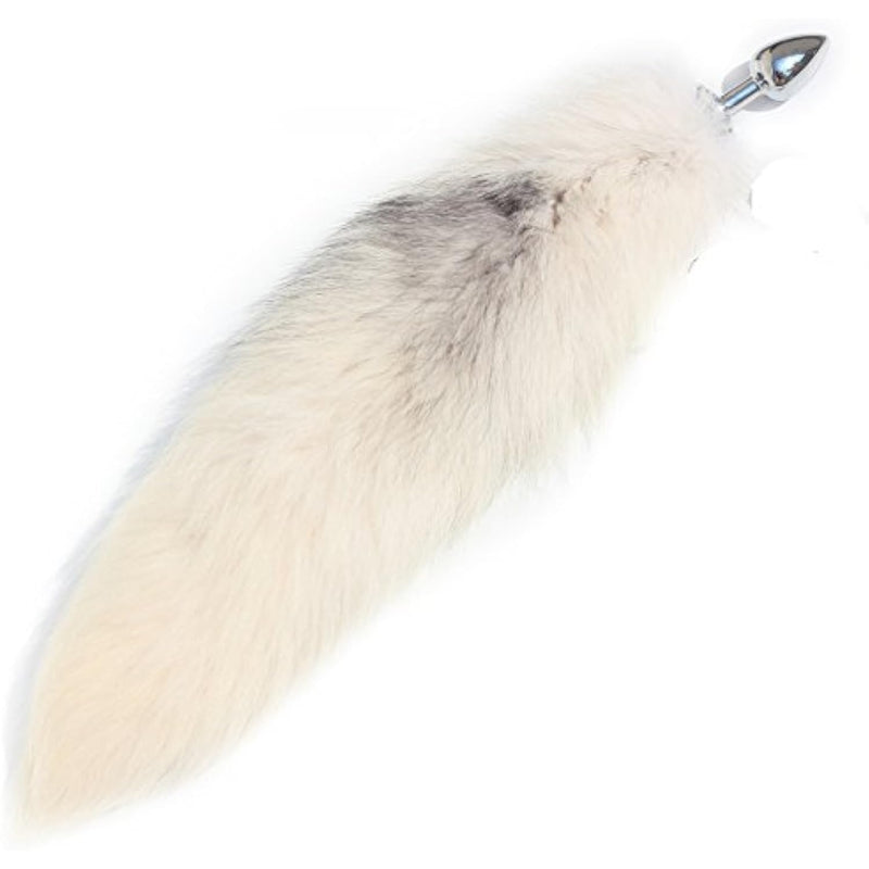 Multi-Function Fox Tail Anal Plug With Stylish Keychain Attachment (White, Small Plug)
