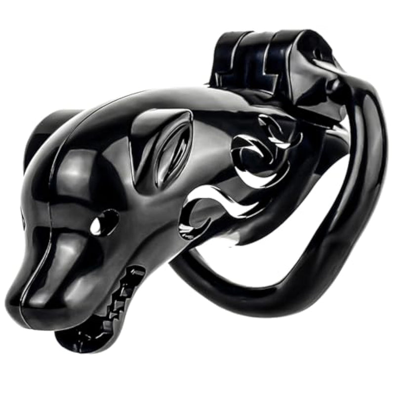 Lightweight Large Chastity Cage With 4 Active Sizes Rings & 12.6 Inch Realistic Black Dildo