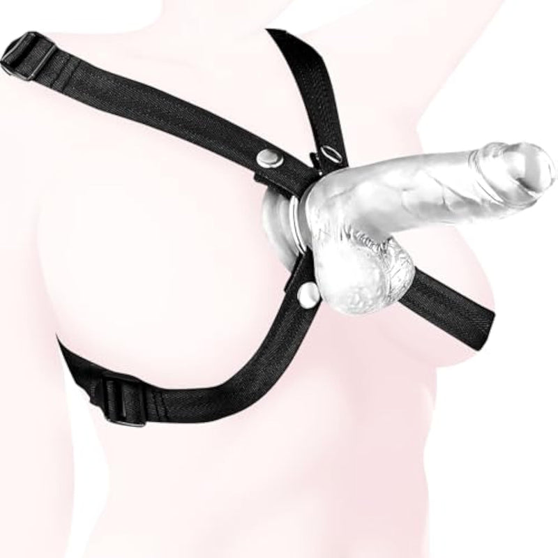 Strap On Dildo Harness, Adult Sex Toys For Women Men Strapon Pegging Dildos, Adjustable Soft Nylon Thorax Strap-On Harness With 2 Size Metal O-Rings, Oral Adult Toy For Lesbian Gay Couples Anal Play