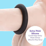 Sync Go Black C-Shape Couples Vibrator & Lovehoney Get Hard Set Of 3 Cock Rings - Couples Sex Toys Bundle